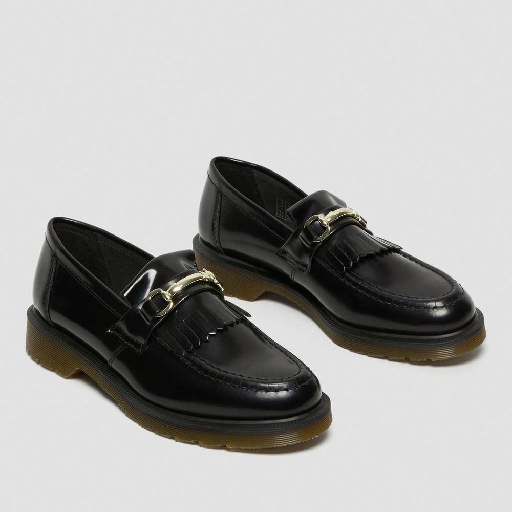 Dr Martens Adrian Snaffle Smooth Leather Kiltie Loafers in Cherry Red
